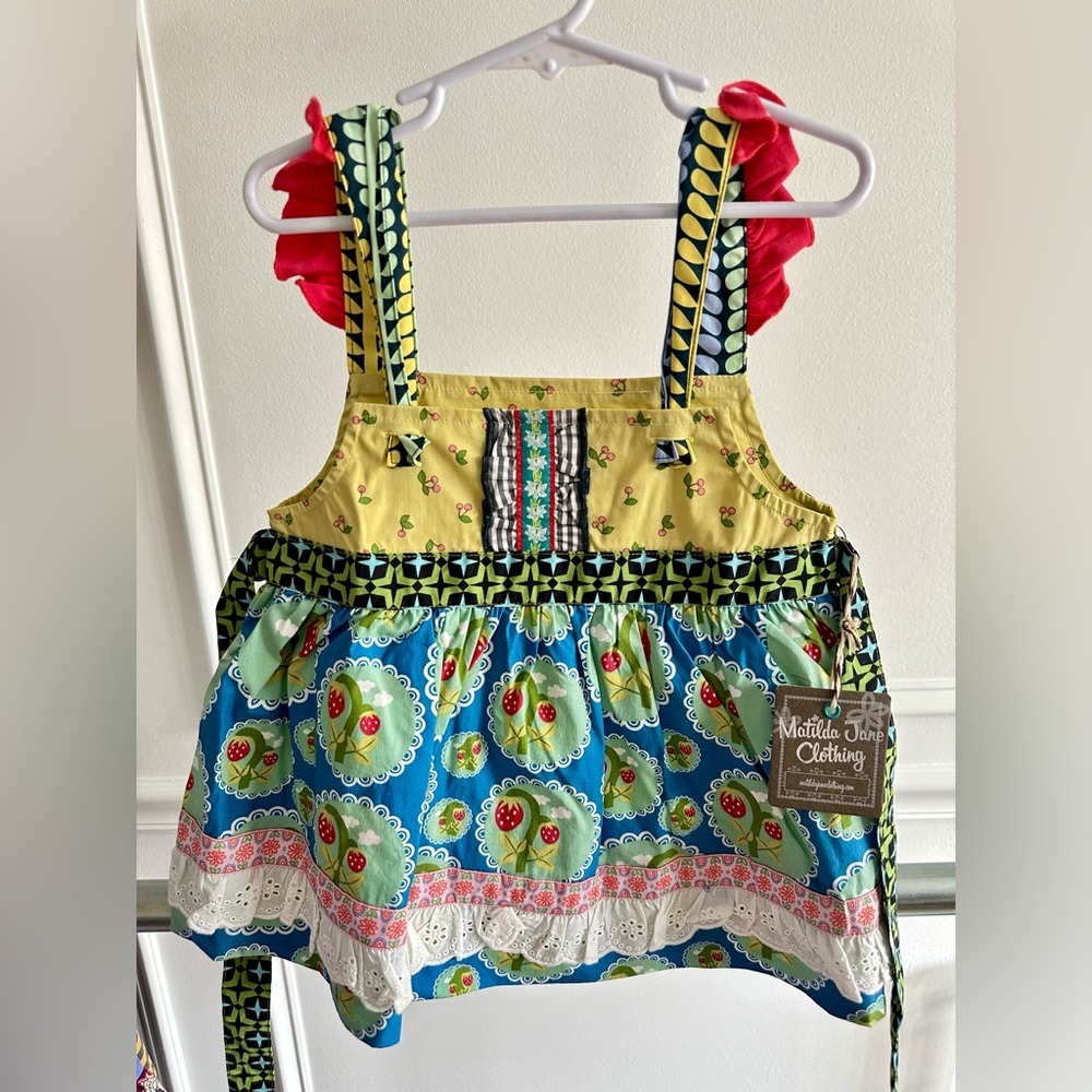 Matilda Jane Love Bug Knot Top Strawberries Ruffles Wonderful Parade NWT Size 2